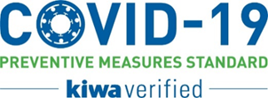 Kiwa Covid-19 kvalitetsmerket logo. Foto.