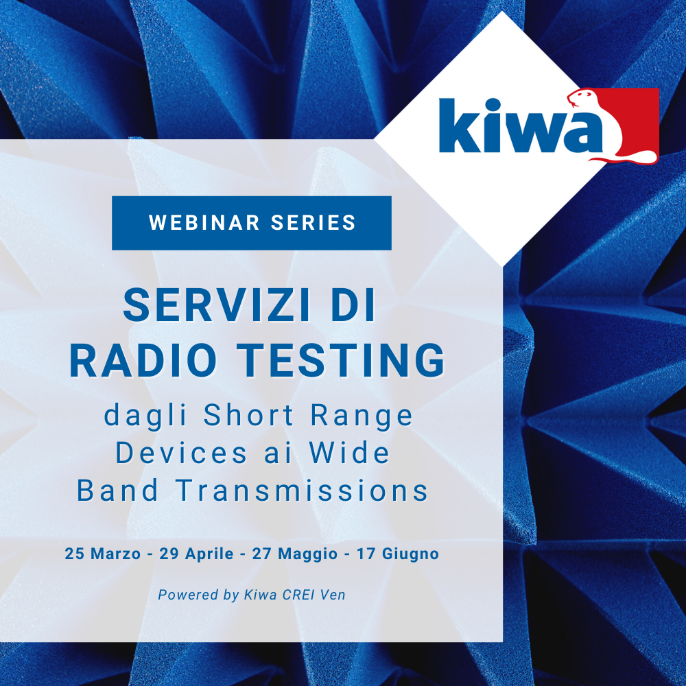 Webinar 'Servizi di radio testing - Dagli Short Range Devices ai Wide Band Transmissions' - Locandina