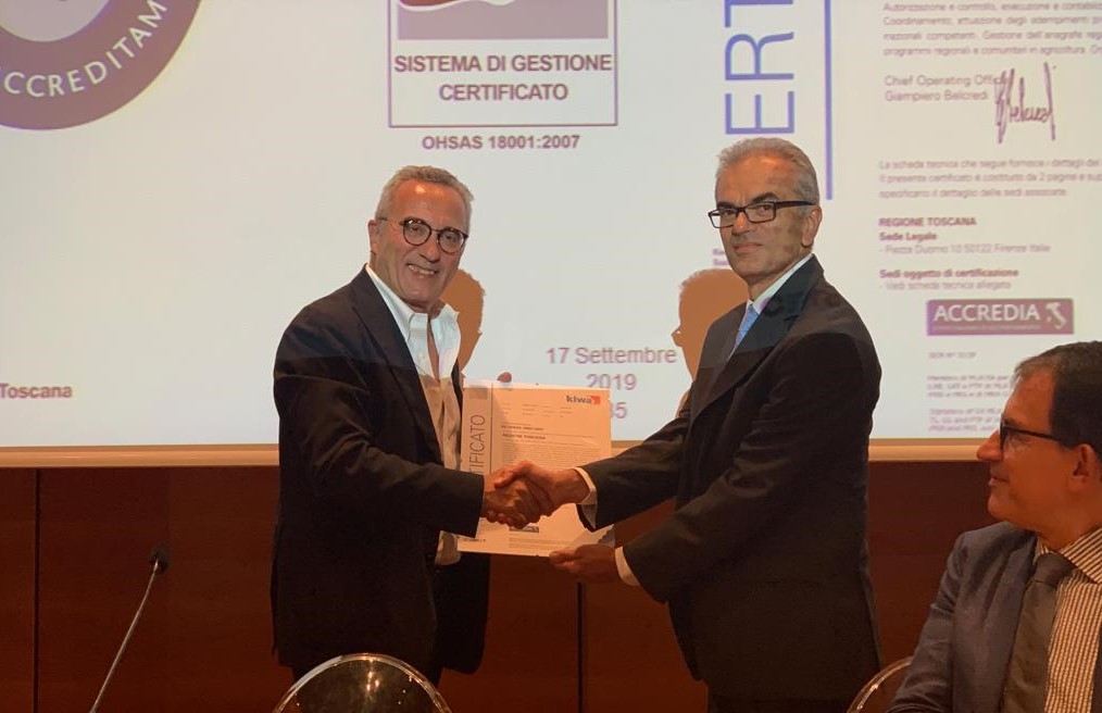 Kiwa Italia certifica la Regione Toscana in accordo allo Standard OHSAS 18001