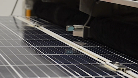 Solar panel cleaning robot tested in Kiwa PI Berlin lab for usage in Dubai