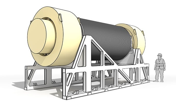 Kiwa kontrollerar SKB:s nya transportbehållare för använt kärnbränsle