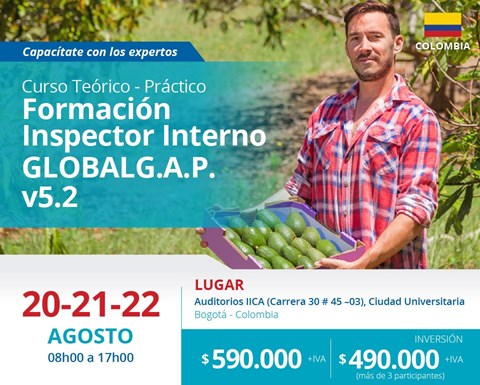 Colombia: Curso de formación de  Inspectores Internos GLOBALG.A.P. v5.2. (Teórico - Práctico)