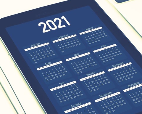 Vuoden 2021 kalenteri.