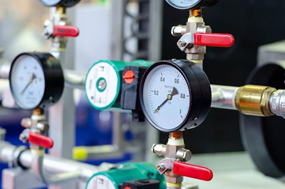 Gas meters in gas installation
