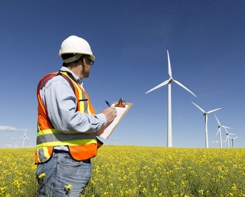 Auditor in field of wind energy windmill