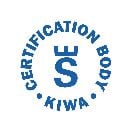 Kiwas krönta S, ett märke som alltid är kopplade till en certifierad person, produkt, process eller ett system och får endast användas av certifikatens innehavare.