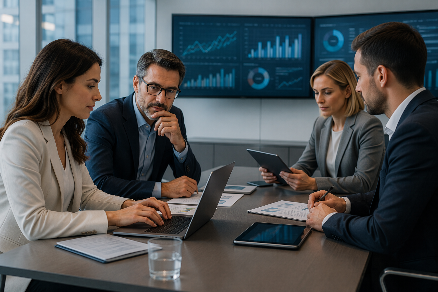 Professionisti che utilizzano strumenti di intelligenza artificiale per ottimizzare processi aziendali e attività operative