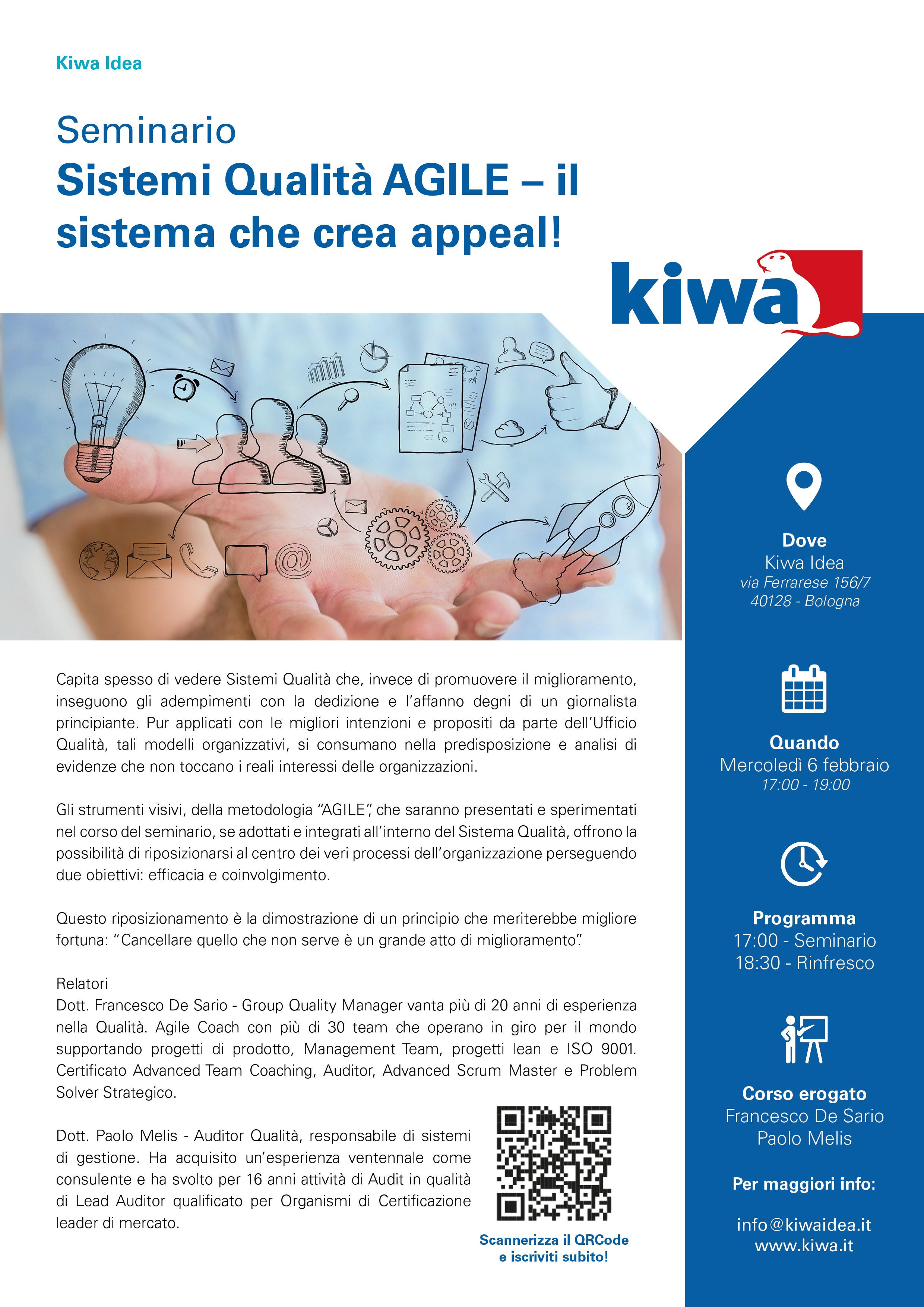 Seminario 'Sistemi Qualit&agrave; AGILE &ndash; il sistema che crea appeal!'