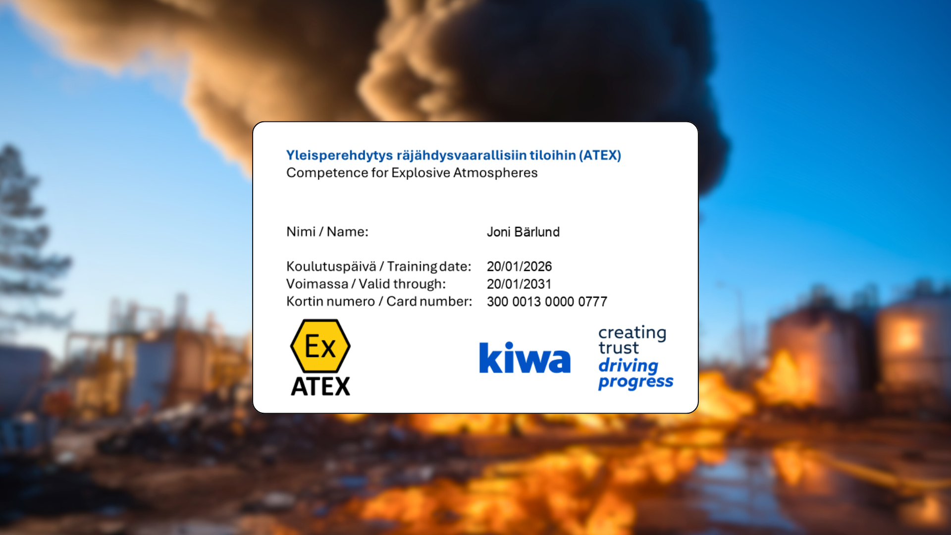 ATEX turvakortti