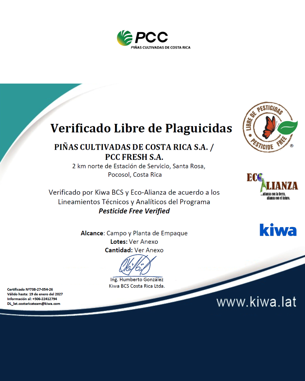 certificado PPC Fresh