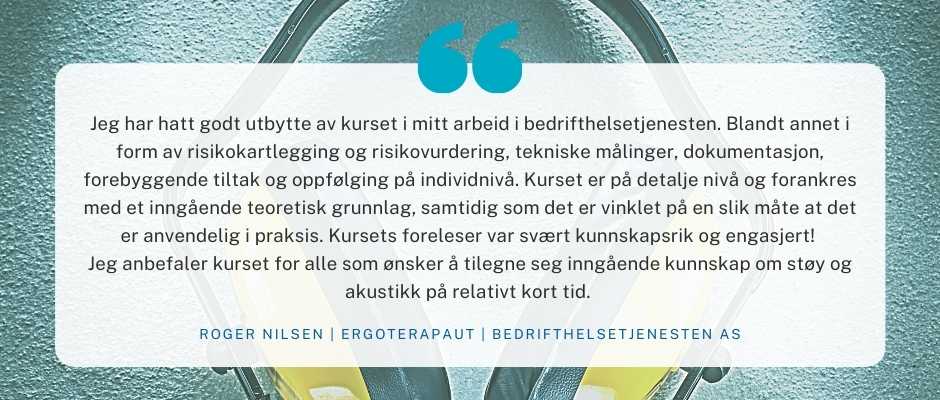 Referanse v160 st&oslash;y vibrasjoner kurs