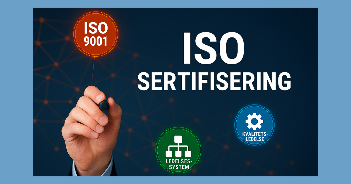 ISO sertifisering tekst som sjekkes av med svart tusj