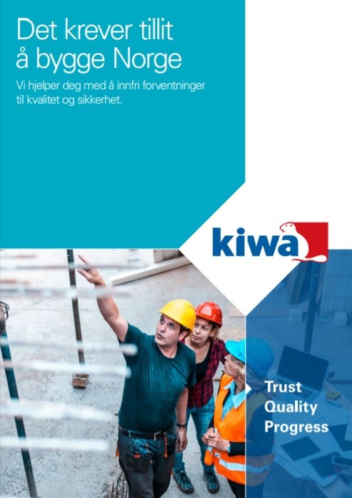 PDF om Kiwas tjenester mot bygg- og anleggsbransjen. Foto.
