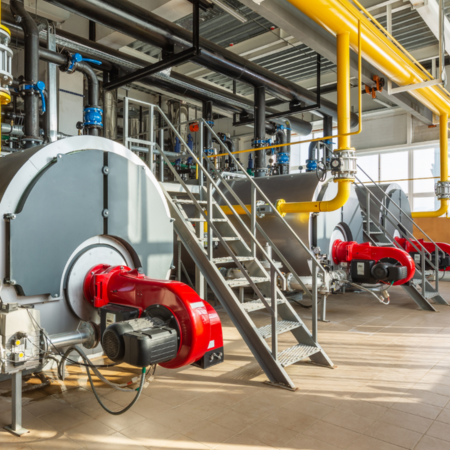 two big steam boilers