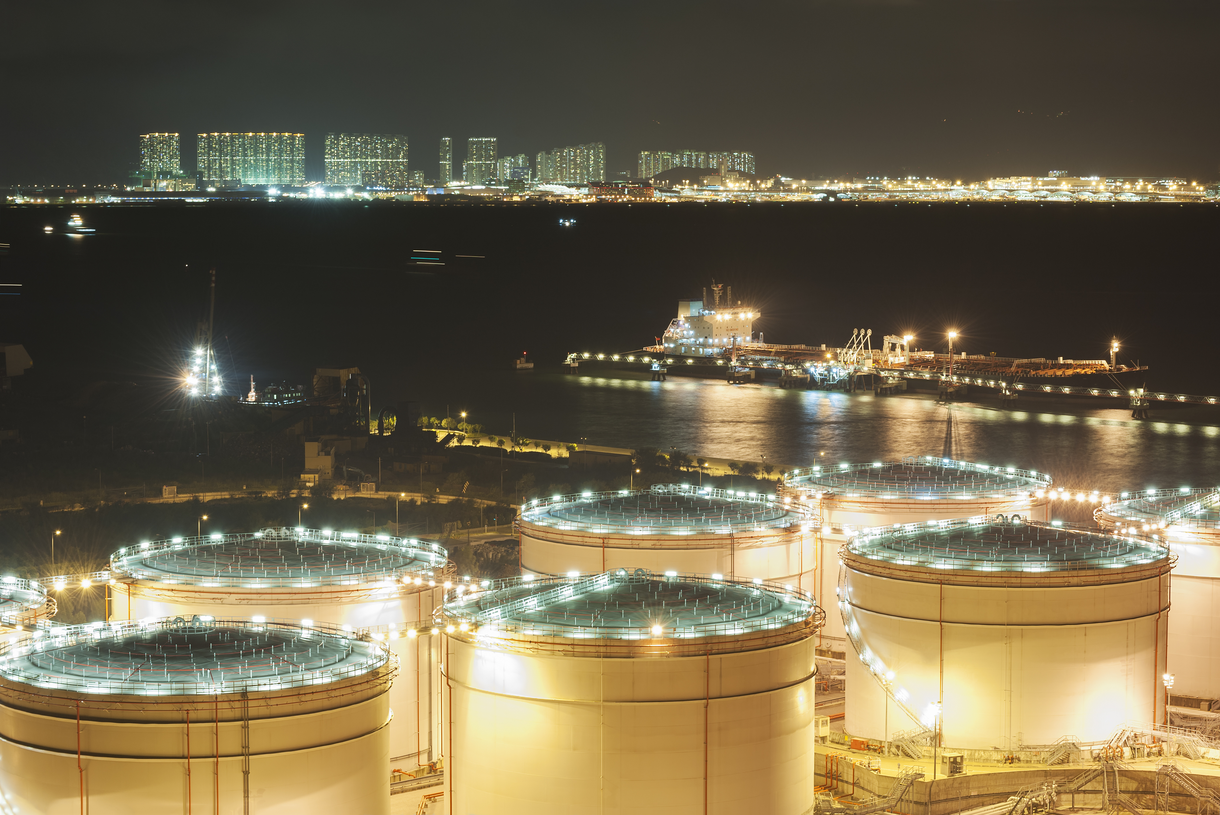 An LNG processing and storage site.