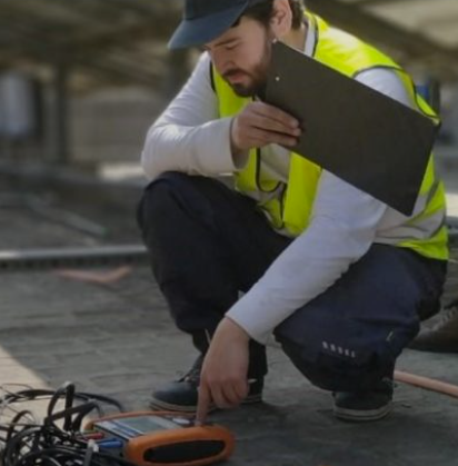 Kiwa PI Berlin inspector inspecting 40 rooftops in India